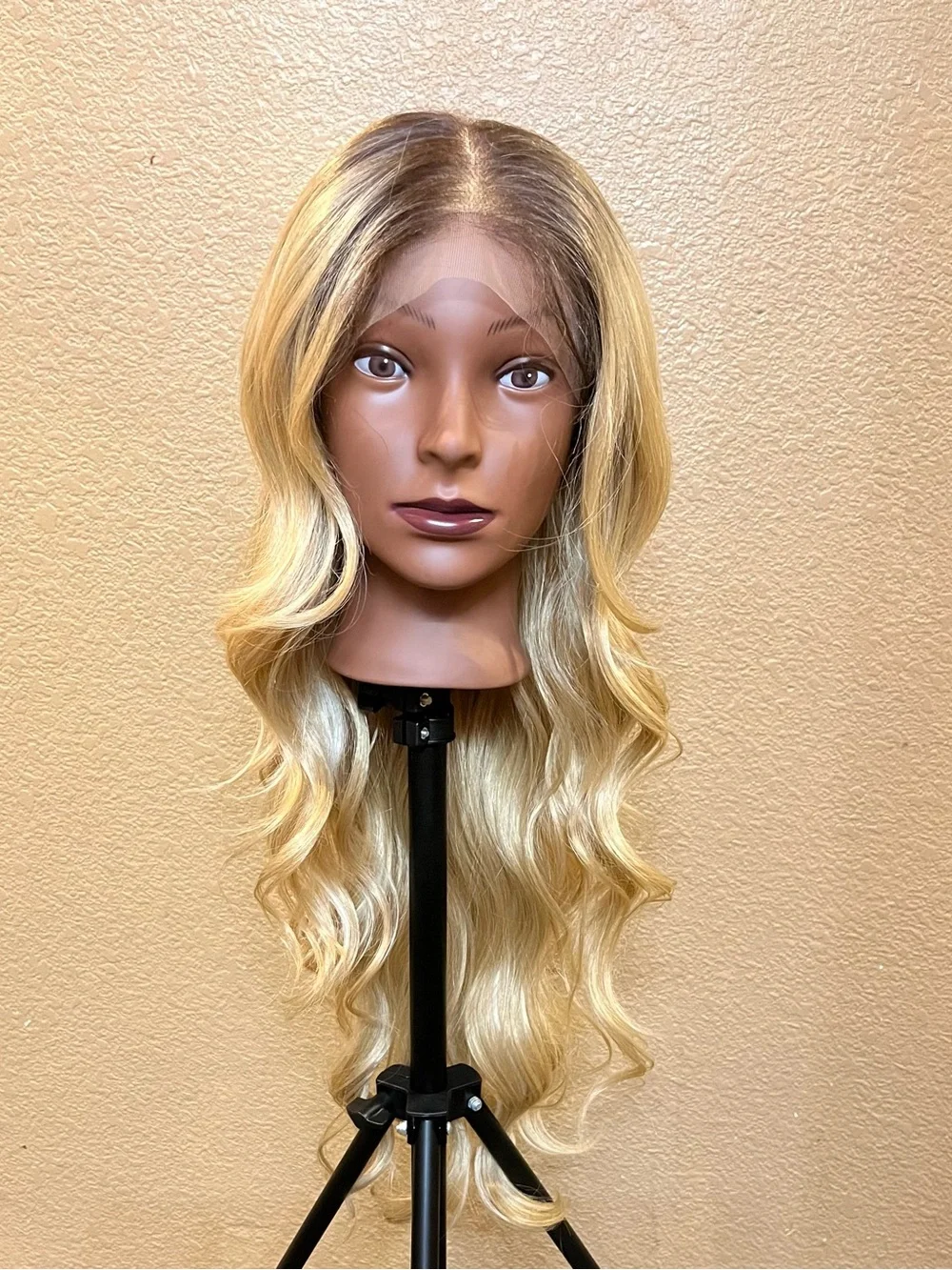 Blonde Long Wavy Lace Front Wig - Natural Blonde